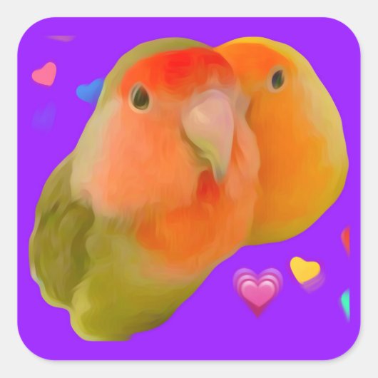 Schattigee Lovebird stickers (Voorkant)