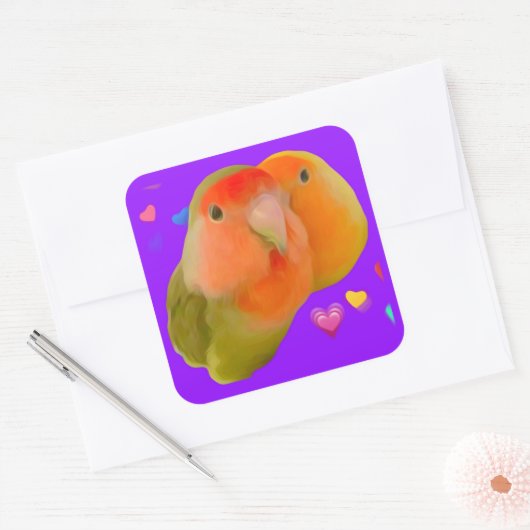 Schattigee Lovebird stickers (Envelop)