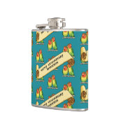 Schattigee Lovebirds Happy Jubileum Romantische Re Heupfles (Links)