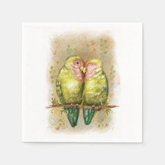 Schattigee Lovebirds papegaaien. 21 Servet