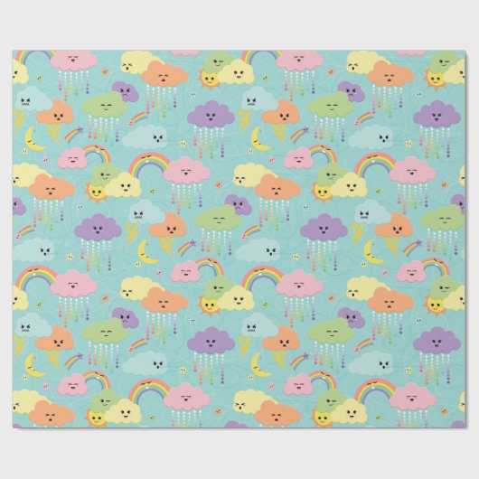 Schattigee lucht - Baby Cadeaupapier (Vlak)