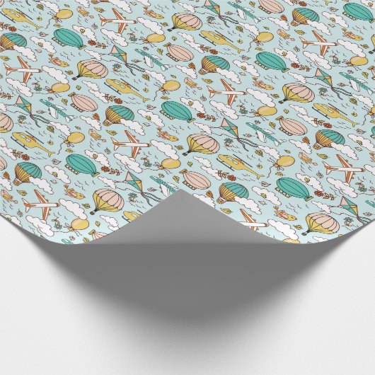 Schattigee luchtballonnen naadloos patroon cadeaupapier (Hoek)