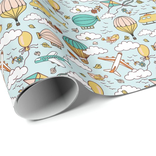 Schattigee luchtballonnen naadloos patroon cadeaupapier (Rol Hoek)