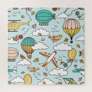 Schattigee luchtballonnen naadloos patroon legpuzzel