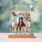 Schattigee Luchtvaart Beer Baby Boy Fotocollage 1e Acryl Bord (Neutraal)