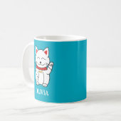 Schattigee Lucky Cat Kawaii Stijl Koffiemok (Voorkant links)