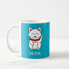 Schattigee Lucky Cat Kawaii Stijl Koffiemok