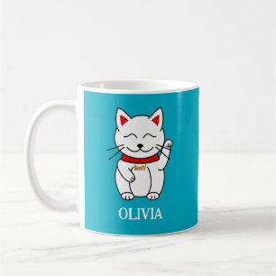 Schattigee Lucky Cat Kawaii Stijl Koffiemok