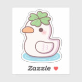 Schattigee Lucky Ducky Four Leaf Clover Sticker (Vel)