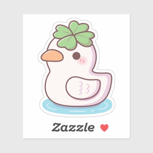 Schattigee Lucky Ducky Four Leaf Clover Sticker (Vel)