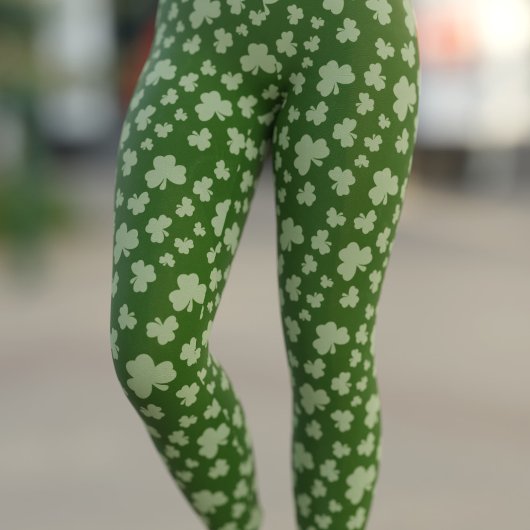 Schattigee Lucky Green Shamrock St Patricks Day Le Leggings