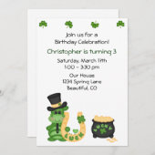 Schattigee Lucky Irish Dragon en Clovers Boys Verj Kaart (Voorkant / Achterkant)