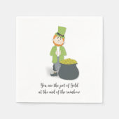Schattigee Lucky Leprechaun gepersonaliseerd Servet (Voorkant)