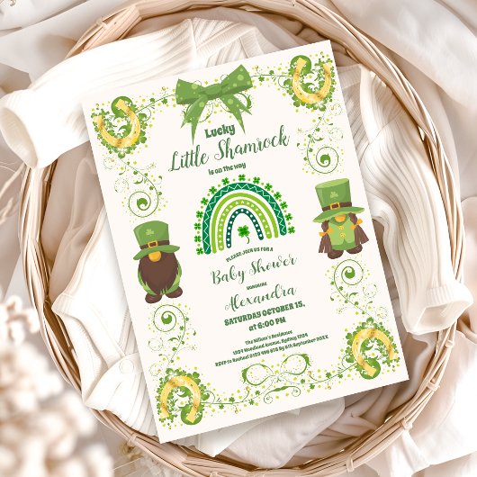 Schattigee Lucky Little Shamrock Baby shower uitno Kaart