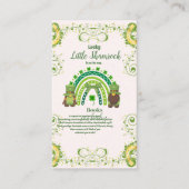 Schattigee Lucky Little Shamrock boeken voor Baby Informatiekaartje (Voorkant)