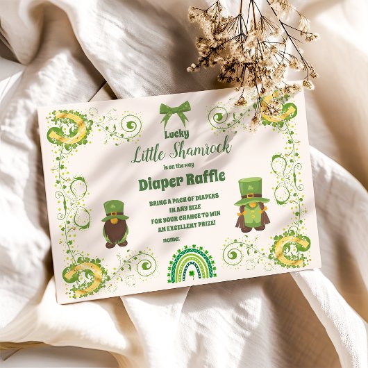 Schattigee Lucky Little Shamrock Diapper Raffle Informatiekaartje