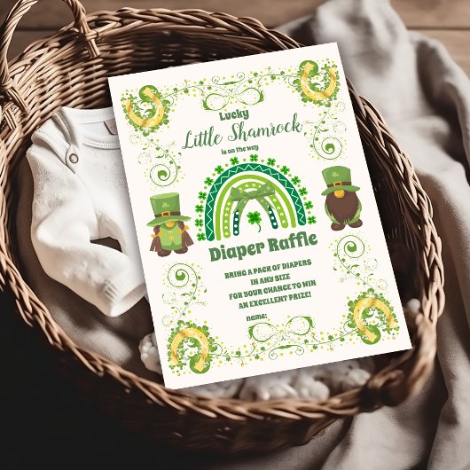 Schattigee Lucky Little Shamrock Diapper Raffle Informatiekaartje