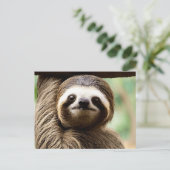 Schattigee luiaard achtergrond feestdagenkaart (Staand voorkant)