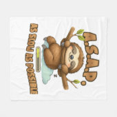 Schattigee luiaard ASAP – zo traag mogelijk Classi Fleece Deken (Voorkant (Horizontaal))