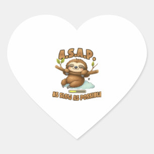 Schattigee luiaard ASAP – zo traag mogelijk Classi Hart Sticker