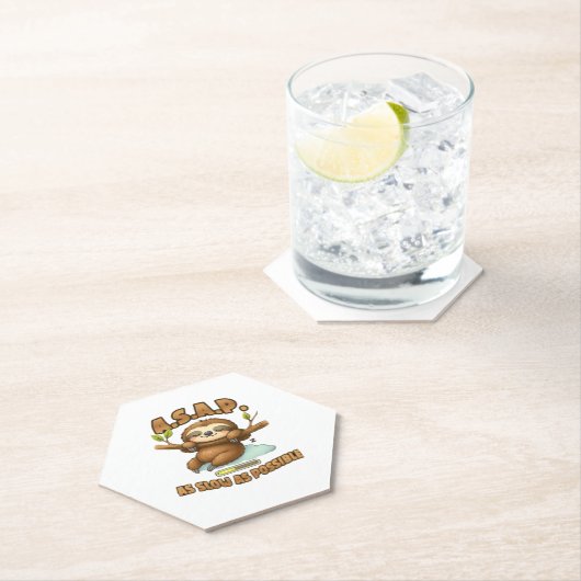 Schattigee luiaard ASAP � zo traag mogelijk Classi Kartonnen Onderzetters (Insitu)