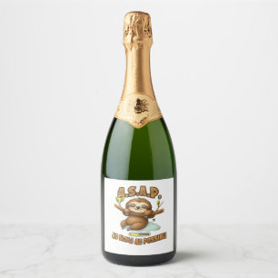 Schattigee luiaard ASAP � zo traag mogelijk Classi Sparkling Wijnetiket