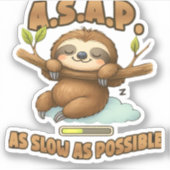 Schattigee luiaard ASAP – zo traag mogelijk Classi Sticker (Voorkant)