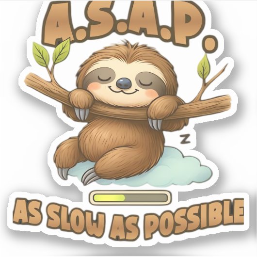 Schattigee luiaard ASAP – zo traag mogelijk Classi Sticker (Voorkant)