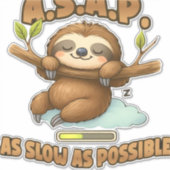 Schattigee luiaard ASAP – zo traag mogelijk Classi Sticker (Voorkant)