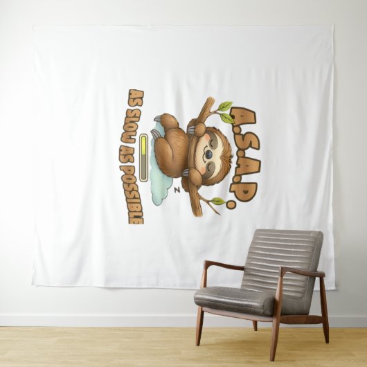 Schattigee luiaard ASAP – zo traag mogelijk Classi Wandkleed (In Situ (horizontaal))