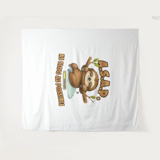 Schattigee luiaard ASAP – zo traag mogelijk Classi Wandkleed (Voorkant (horizontaal))