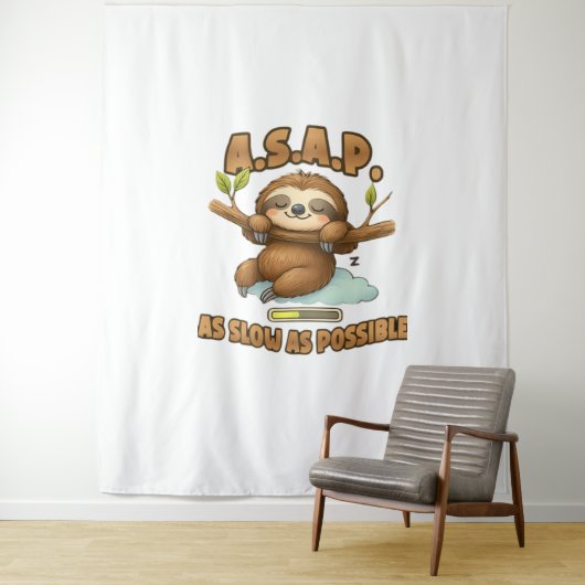 Schattigee luiaard ASAP – zo traag mogelijk Classi Wandkleed (In situ)