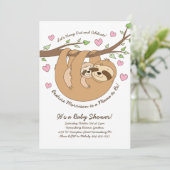 Schattigee Luiaard Baby shower Mama en Baby Kaart (Staand voorkant)