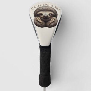 Schattigee luiaard chillin als een pro golfheadcover