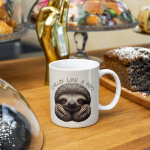Schattigee luiaard chillin als een pro koffiemok