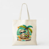 Schattigee luiaard cool als papa onder palmboom tote bag (Achterkant)