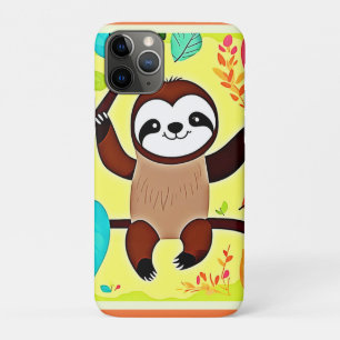 Schattigee luiaard die aan een boomtak hangt Case-Mate iPhone case