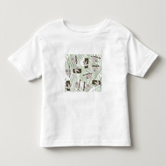Schattigee luiaard dieren patroon in wild bos kinder shirts (Voorkant)