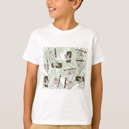 Schattigee luiaard dieren patroon in wild bos t-shirt