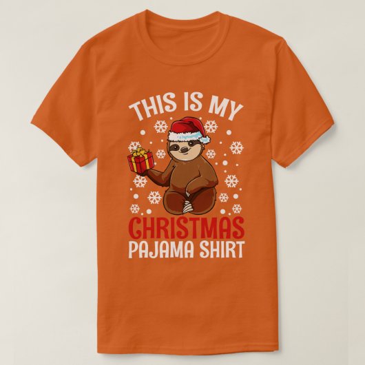 Schattigee luiaard Dit is mijn kerstpyjama cadeau T-shirt (Design voorkant)