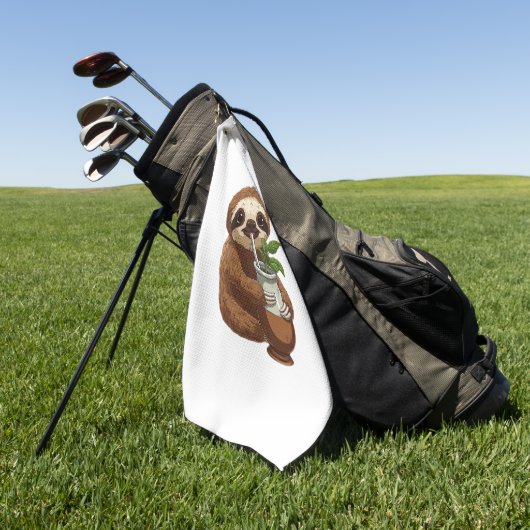 Schattigee luiaard Drink Yerba Mate - Schattige Ka Golfhanddoek (Groen)