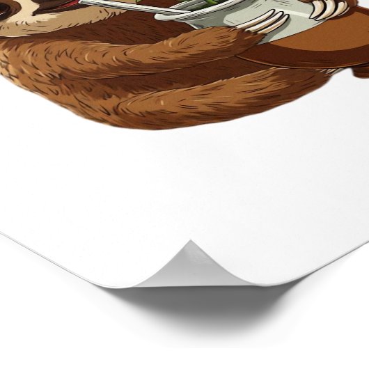 Schattigee luiaard Drink Yerba Mate - Schattige Ka Poster (Hoek)