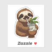 Schattigee luiaard Drink Yerba Mate - Schattige Ka Sticker (Vel)