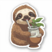 Schattigee luiaard Drink Yerba Mate - Schattige Ka Sticker (Voorkant)