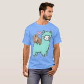 Schattigee luiaard en lama beste vrienden Kawaii K T-shirt (Voorkant volledig)