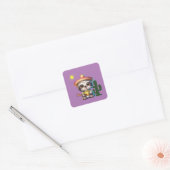 Schattigee luiaard eten Taco Vierkante Sticker (Envelop)