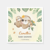 Schattigee luiaard Genderneutraal Baby shower Spri Servet (Voorkant)