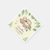 Schattigee luiaard Genderneutraal Baby shower Spri Servet (Hoek)