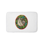 Schattigee Luiaard Glas in lood Ornament Badmat (Voorkant)