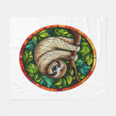 Schattigee Luiaard Glas in lood Ornament Fleece Deken (Voorkant (Horizontaal))